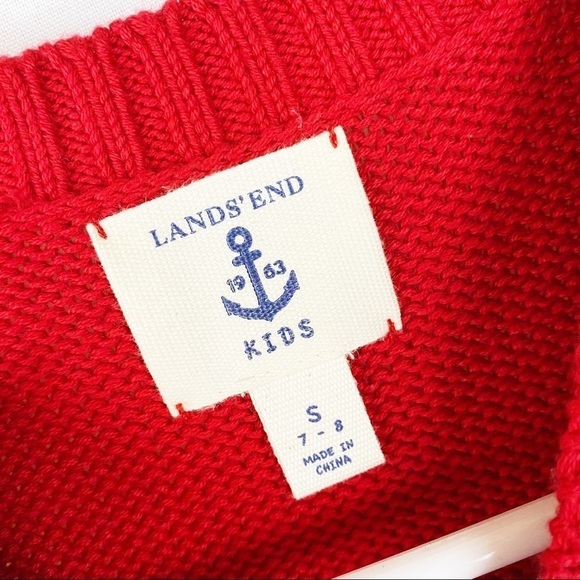 Lands’End Kids Red Baumwolle Sweater Vest - Picture 5 of 5